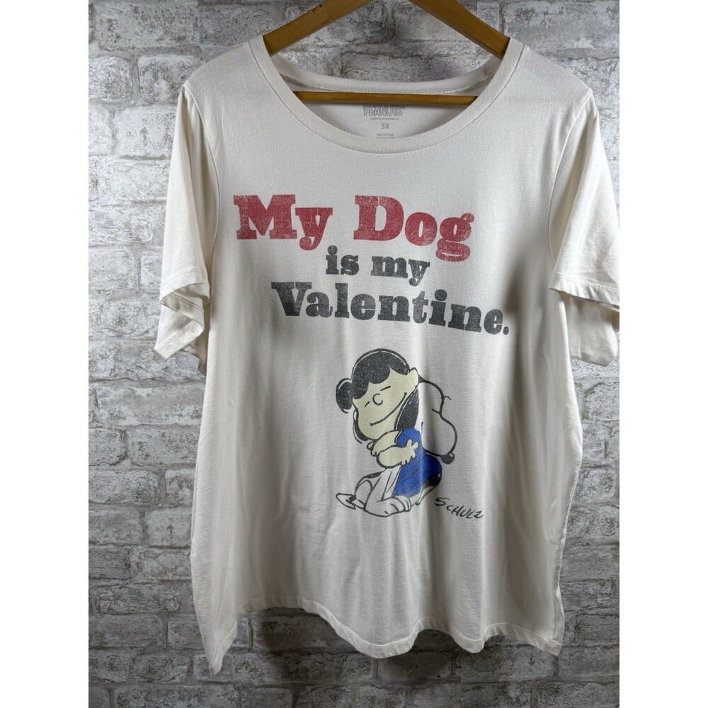 Peanuts Lucy Snoopy My Dog Is My Valentine T Shirt Womens 3X Graphic Tee